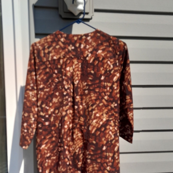 Prologue Womens XS Brown Wrap Blouse with Relaxed Fit - Picture 5 of 5